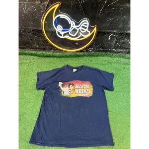 Elvis Presley Y2K 2013 T-Shirt‎ Graceland Memphis Men's Large Blue